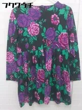 ◇ starylook キッズ 子供服 USA製 花柄 フラワー ミニ ワンピース サイズXL 14-16 ブラック マルチ レディース  【1108120006762】