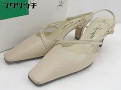 ◇ ◎ GINZA Kanematsu 銀座かねまつ スクエアトゥ バックストラップ パンプス サイズ22 ベージュ レディース  【中古】 【1108120002801】