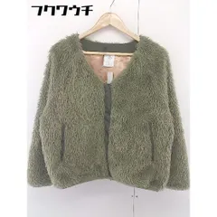 ■ FELISSIMO LOVE AND PEACE 長袖 ノーカラー ジャケット サイズS カーキ レディース  【中古】 【1108190004316】のサムネイル