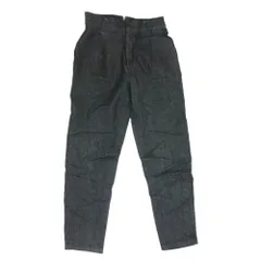 アンクレイヴ uncrave テーパード タック ブラック デニム パンツ ブラック系 0 【中古】