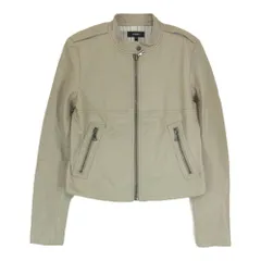 theory セオリー 01-6160805 ラムレザー シングル ライダース ベージュ グレー系 S【中古】のサムネイル