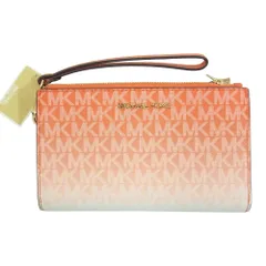 Michael Kors マイケルコース MKシグネチャー グラデーション ウォレット ポーチ オレンジ系【美品】【中古】