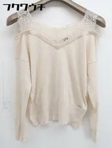 ◇ GUESS ゲス レース 長袖 ニット セーター カットソー サイズM ベージュ系 レディース 【1108260006677】