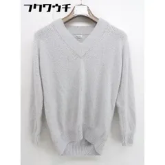 ◇ PLST プラステ Vネック アンゴラ混 長袖 ニット セーター サイズM ライトグレー レディース 【1108260005298】