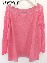 ◇ Rinascimento リナシメント イタリア製 コットン ニット ラメ 長袖 セーター サイズS/M ピンク シルバー レディース  【1108300001686】