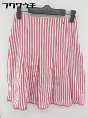 ◇ ◎ JILL STUART タグ付き ストライプ ワンポイント 膝丈 フレア スカート サイズ S レッド ホワイト レディース  【1108310004264】のサムネイル