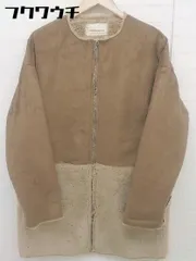 ■ continuer de NICE CLAUP フェイクファー ジップアップ コート サイズF キャメル レディース  【中古】 【1108310001980】