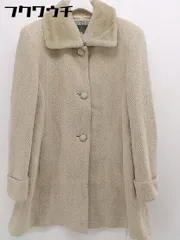 ■ ◎ THE SCOTCH HOUSE ザ スコッチハウス ファー ウール 長袖 コート サイズ 11 ベージュ レディース  【1108310008279】