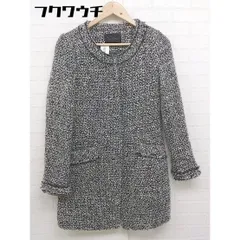 ■ UNIQLO ユニクロ ウール ツイード ノーカラー コート サイズS グレー系 レディース  【中古】 【1109010009474】
