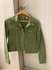 H&M デニムジャケット オリーブグリーン (サイズ 42)