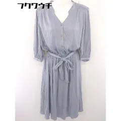 ◇ ◎ FONCE フォンセ ABAHOUSE アバハウス リボン付き 七分袖 ロング ワンピース サイズ38 グレー系 レディース  【中古】 【1109030011426】のサムネイル
