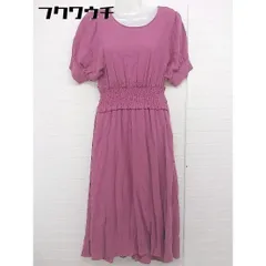 ◇ RAY CASSIN レイカズン ウエストゴム 五分袖 ロング ワンピース サイズF ピンク レディース  【中古】 【1109030010023】