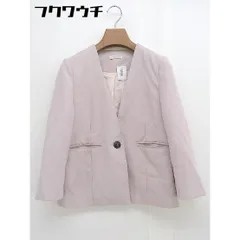 ◇ TRUDEA トルディア シングル 1B ベロア 長袖 ノーカラー ジャケット サイズL ピンク系 レディース  【中古】 【1109030017176】のサムネイル