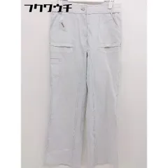 ◇ adabat アダバット ステッチ ウエストゴム ストレートパンツ サイズ 38 ライトグレー レディース  【中古】 【1109060001510】