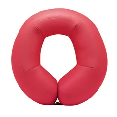 MOGU(モグ) ネックピロー 日本製 身体が求めるビーズクッション へたりにくい パウダービーズ使用 小型(約27x28x8cm) レッド 手洗い可 首枕 飛行機 車 新幹線 旅行 ドライブ オフィス 携帯