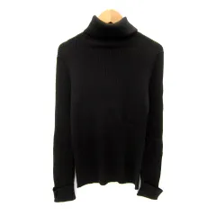 23区 オンワード樫山 ニット カットソー 長袖 タートルネック 無地 ロールアップ 38 M 茶 ダークブラウン /SY36