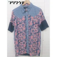 ◇ mercibeaucoup jevous enprie 総柄 半袖 ミニ ワンピース サイズ1 ブルー マルチ レディース 【中古】 【1109060012691】