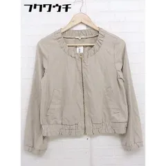 ◇ SHIPS シップス スウェード調 薄手 長袖 ノーカラー ジャケット ブルゾン サイズM ベージュ レディース 【中古】 【1109060012288】