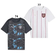 プーマ PUMA  キッズ 2024-25 マンチェスターシティ FC プレマッチ 半袖 シャツ  ジュニア サッカー ウェア レプリカ  25SS(779157)、(77)ホワイト
