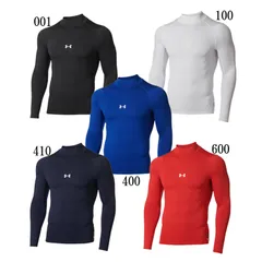 アンダーアーマー UNDER ARMOUR  コールドギアアーマー コンプレッション ロングスリーブ モックシャツ 野球 インナーシャツ 長袖   22FW  (13753、600Red