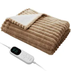 電気毛布 掛け敷き兼用 【TV・SNSで話題沸騰】TOPZEE 『夢見ごこちのフワリ感「極上手触りのでんき掛敷もうふ」』 電気毛布 掛け 敷き 電磁波カット 188x130cm 電気ブランケット 1-10時間タイマー 6段階温度調節 睡眠モード ダニ対策  1