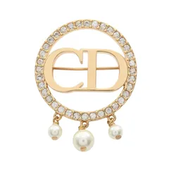 ディオール Dior ブローチ CDロゴ GP（ゴールドメッキ） ブローチ レディース Used A