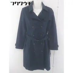 ■ ◎ NATURAL BEAUTY BASIC ウエストベルト付 トレンチ コート サイズM ネイビー レディース  【中古】 【1109140014324】