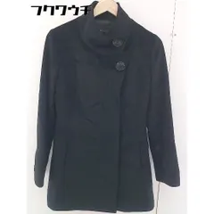 ■ LE SOUK ルスーク アンゴラ混 スタンドカラー 長袖 コート サイズ38 ブラック レディース  【中古】 【1109140017189】