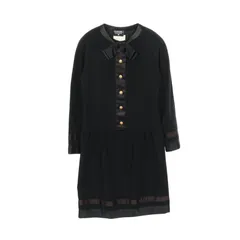 シャネル CHANEL ワンピース カメリアボタン ウール ワンピース レディース Used A
