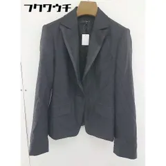 ◇ INDIVI インディヴィ 肩パット 1B 長袖 ジャケット ブレザー サイズ 40 ダークグレー レディース  【1109150013607】