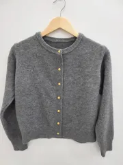 グレー 金ボタン 厚手 カーディガン