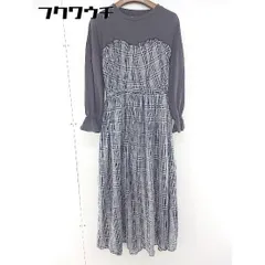 ◇ RAY CASSIN 切替 チェック バックリボン 長袖 ロング ワンピース サイズF グレー ブラック ホワイト レディース  【中古】 【1109160009850】