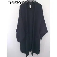■ JEANASIS ジーナシス ニット ガウン カーディガン サイズF ブラック レディース  【中古】 【1109210002817】