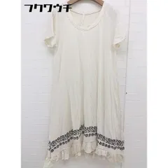 ◇ SUNAOKUWAHARA スナオクワハラ 半袖 膝丈 ワンピース サイズM アイボリー ブラック系 レディース  【1109210006846】