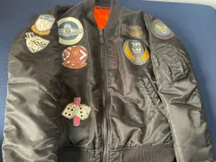 美品　AVIREX　アヴィレックス　MA-1　TOP　GUN　ワッペン　フライトジャケット Lサイズ　  01d14