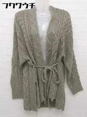 ◇ ◎ KBF ケービーエフ ウエストリボン付き ケーブルニット 長袖 カーディガン サイズ ONE ベージュ レディース  【中古】 【1109240002078】