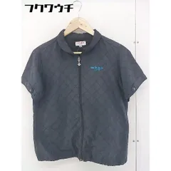 ◇ Marie Claire SPORT 総柄 半袖 ジップアップ ジャケット ジャンパー サイズM グレー ブラック系 レディース  【1109270000884】