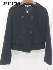 ◇ NATURAL BEAUTY BASIC ダブルボタン ノーカラー 長袖 ジャケット サイズ M ブラック レディース  【1109240007523】