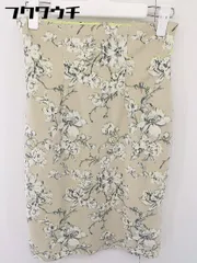 ◇ FRAY I.D フレイ アイディー 花柄 ハイウエスト 膝丈 タイト スカート サイズ 0 ベージュ ホワイト レディース  【1109280000454】