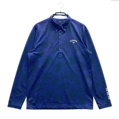 サイズ：LL CALLAWAY キャロウェイ  長袖ポロシャツ ボタンダウン 総柄 ネイビー系 [240101528969] ゴルフウェア メンズ ストスト