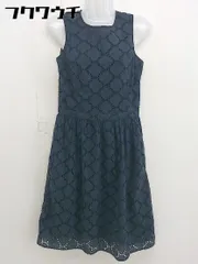 ◇ Brooks Brothers ブルックスブラザーズ 刺繍 ノースリーブ 膝下丈 ワンピース サイズ0 ネイビー レディース  【1109280005305】