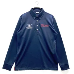 サイズ：LL FILA GOLF フィラゴルフ  長袖ポロシャツ ボタンダウン  ネイビー系 [240101556030] ゴルフウェア メンズ ストスト