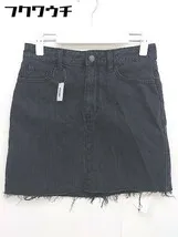 ◇ HOLLISTER ホリスター カットオフ ミニ 台形 デニム スカート サイズW26 ダークグレー レディース  【1109300003137】