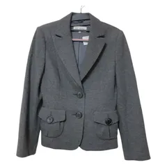 zk4 【極美品】SCAPAスキャパ テーラードジャケット　ウール100%  チャコールグレー　レディース　38  ビッグボタン　カジュアル　セレモニー　オシャレ　希少