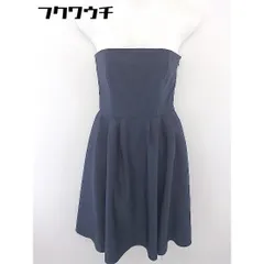 ◇ Jewel Changes UNITED ARROWS サイドジップ ベアトップ 膝丈 ワンピース サイズ36 ネイビー レディース 【1110040006395】