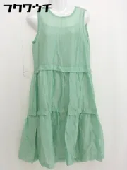 ◇ ◎ 1/2 Un-Demi アンドゥミ タグ インナー付き ノースリーブ 膝下丈 ワンピース サイズ36 グリーン系 レディース 【1110050004350】