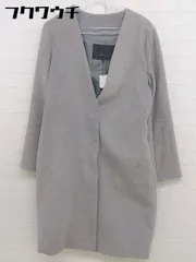 ■ YECCA VECCA イェッカ ヴェッカ 長袖 ノーカラー コート サイズF グレー レディース  【中古】 【1110060001820】