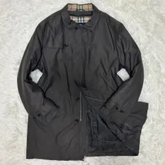 【訳あり美品/LL】BURBERRY LONDON バーバリーロンドン ダウンコート ステンカラーコート ジャケット アウター ジップアップ ライナー 三陽商会 ノバチェック ブラック 黒 ベージュ フォール ビジネス カジュアル 通勤 通学 メンズ