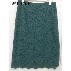 ◇ UNITED ARROWS ユナイテッドアローズ 総レース 膝丈 タイト スカート サイズ36 グリーン レディース  【1110060004517】