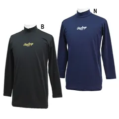 ローリングス Rawlings  長袖ハイネックアンダーシャツ 冬  野球 長袖 ハイネック アンダーシャツ  (ASU11F100)、B(ブラック)